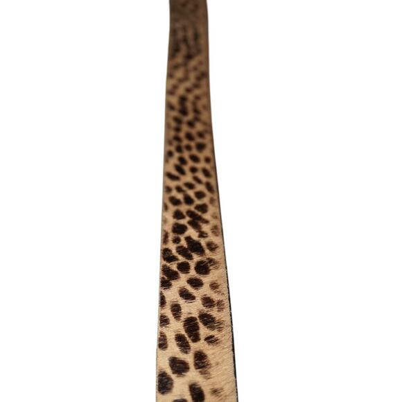 Streets Ahead Leopard Print Haircalf Leather Belt Gold Buckle Women’s Size M - Picture 7 of 9